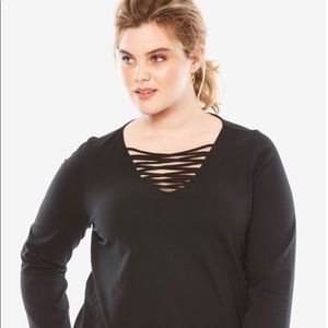 Pima Cotton Crisscross Tee SZ L (18*20) $35 NEW